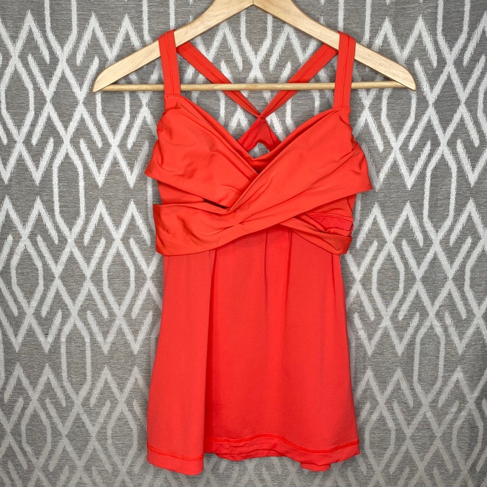 Lululemon Athletica Wrap Front Coral Bra Top Size: Small (4-6)